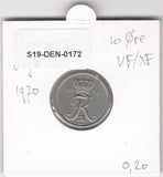 S19-DEN-0172 Denmark 10 ore 1970  KM# 849 VF/XF