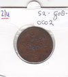 S2-G08-0002 Netherlands East Indies 2 Cents VF 1834   V