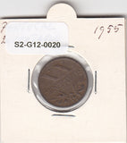 S2-G12-0020 Portugal 20 Centavos VF 1955 KM584