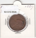 S2-G12-0026 India Quarter VF 1889 KM486 Bombay Britisch