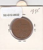 S2-G12-0032 Czech Republic 10 Korun VF 1995 KM4   LK Below