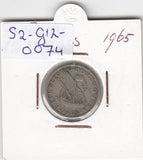 S2-G12-0074 Portugal 2 1/2 Escudos VF 1965 KM590