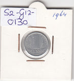 S2-G12-0130 Germany-DDR 1 Pfennig VF 1964 KM8