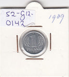 S2-G12-0142 Germany-DDR 1 Pfennig VF/XF 1989 KM8