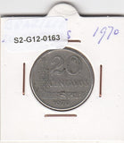 S2-G12-0163 Brasil  20 Centavos VF 1970 KM579