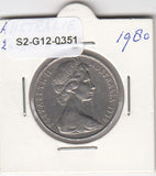 S2-G12-0351 Australia 20 Cents VF 1980 KM66