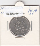 S2-G12-0417 Norway 1 Krone VF 1978 KM419