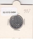 S2-G12-0494 Czech Republic 1 Korun XF 1997 KM7 b