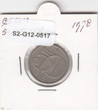 S2-G12-0517 Czechoslovakia 50 Haleru VF 1978 KM89
