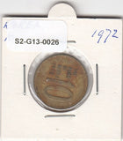 S2-G13-0026 South Korea 10 Won FI/VF 1972 KM6a