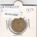 S2-G13-0047 Cameroun 5 Francs VF 1972 KM1a