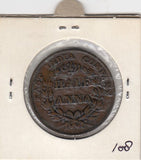 S2-G14-0033 India Half Anna VF 1835 KM447 B