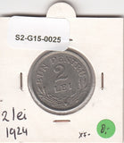 S2-G15-0025 Romania 2 lei XF 1924 KM47 Poissy