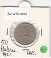 S2-G15-0057 Czechoslovakia 50 haleru UNC 1921 KM2