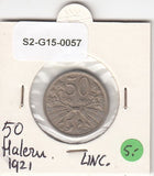 S2-G15-0057 Czechoslovakia 50 haleru UNC 1921 KM2