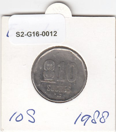 S2-G16-0012 Ecuador 10 Sucres FI/VF 1988 KM92.1