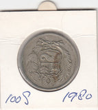 S2-G16-0029 Peru 100 Soles de Oro VF 1980 KM283