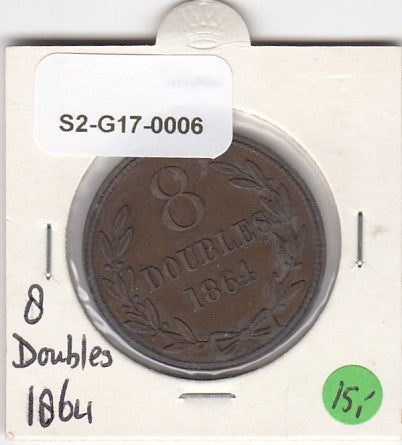 S2-G17-0006 Guernsey 8 Doubles XF 1864 KM7