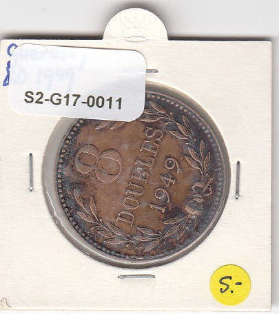 S2-G17-0011 Guernsey 8 Doubles VF 1949 KM14