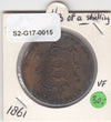 S2-G17-0015 Jersey 1/13 Shilling VF+ 1861 KM3