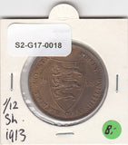 S2-G17-0018 Jersey 1/12 Shilling XF/UNC 1913 KM12