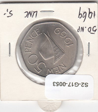 S2-G17-0053 Guernsey 50 Pence UNC 1969 KM25