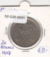 S2-G20-0051 Monaco 20 Francs XF 1947 KM124