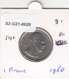 S2-G21-0020 Monaco 1 Franc UNC 1968 KM140