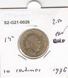 S2-G21-0026 Monaco 10 Centimes UNC 1978 KM142