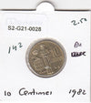 S2-G21-0028 Monaco 10 Centimes UNC 1982 KM142