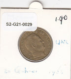 S2-G21-0029 Monaco 20 Centimes UNC 1962 KM143