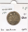 S2-G21-0034 Monaco 20 Centimes UNC 1982 KM143