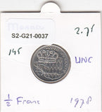 S2-G21-0037 Monaco 1/2 Franc UNC 1978 KM145