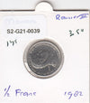 S2-G21-0039 Monaco 1/2 Franc UNC 1982 KM145