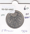 S2-G21-0057 Monaco 5 Franc UNC 1974 KM150