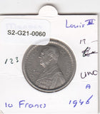 S2-G21-0060 Monaco 10 Franc UNC 1946 KM123