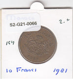 S2-G21-0066 Monaco 10 Franc VF+ 1981 KM154