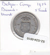 S2-G24-0010 Belgium Congo 5 Francs VF 1956 KM3