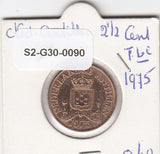 S2-G30-0090 Antilles 2 1/2 Cents XF- 1975 KM9