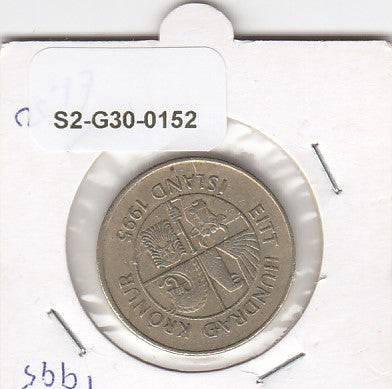 S2-G30-0152 Iceland 100 Kronur VF 1995 KM35