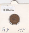 S2-G30-0283 Ireland 1/2 Penny VF+ 1971 KM19