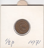 S2-G30-0283 Ireland 1/2 Penny VF+ 1971 KM19