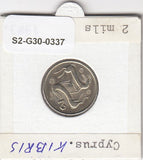 S2-G30-0337 Cyprus 2 Mils XF 1983 KM54.1