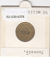 S2-G30-0376 Tunisia 10 Millimes VF 1960 KM306