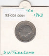 S2-G31-0091 Switzerland 20 Rappen VF 1943 KM29a