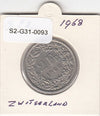 S2-G31-0093 Switzerland 2 Francs VF 1968 KM211 B