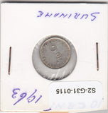 S2-G31-0115 Antilles 1/10 Gulden VF 1963 KM3   Zilver