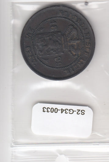 S2-G34-0033 Netherlands East Indies 2 1/2 cents VF 1899 KM308.1