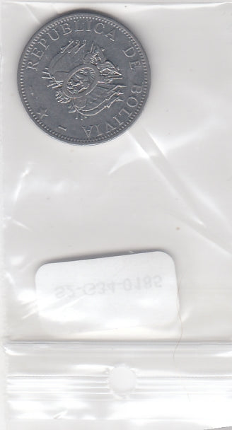 S2-G34-0185 Bolivia 50 Centavos VF+ 2001 KM204