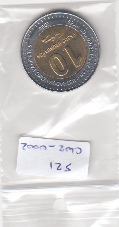 S21-CW2-0002-M37 Uruguay 10 pesos UNC 2000 KM121    NO *